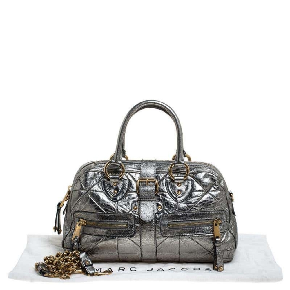 Vintage Marc Jacobs Patchwork Venetia shoulder bag in metallic gunmetal …